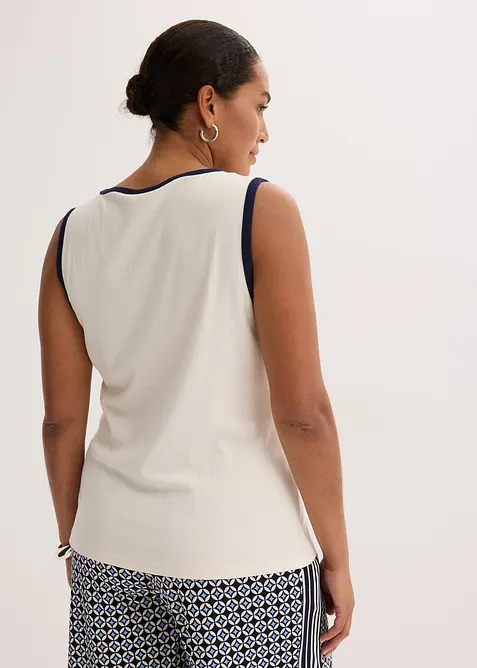 Žerzejové tílko s kontrastním lemem, bonprix