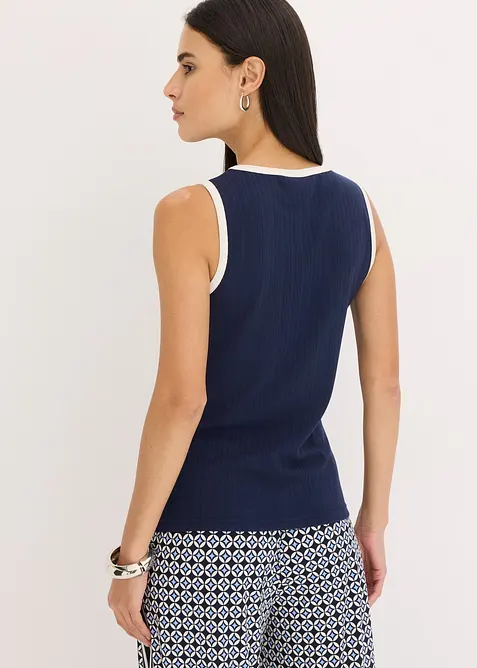 Žerzejov&eacute; t&iacute;lko s kontrastn&iacute;m lemem, bonprix