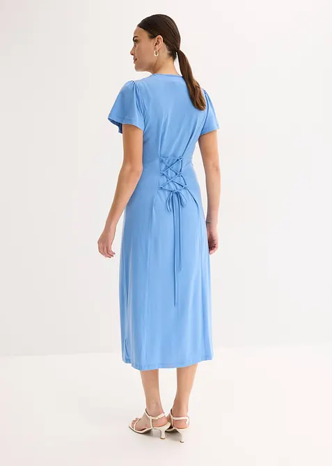 Úpletové šaty s rozparkem, bonprix