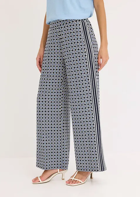 Žerzejov&eacute; kalhoty s drobn&yacute;m vzorem, bonprix