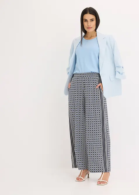 Žerzejov&eacute; kalhoty s drobn&yacute;m vzorem, bonprix