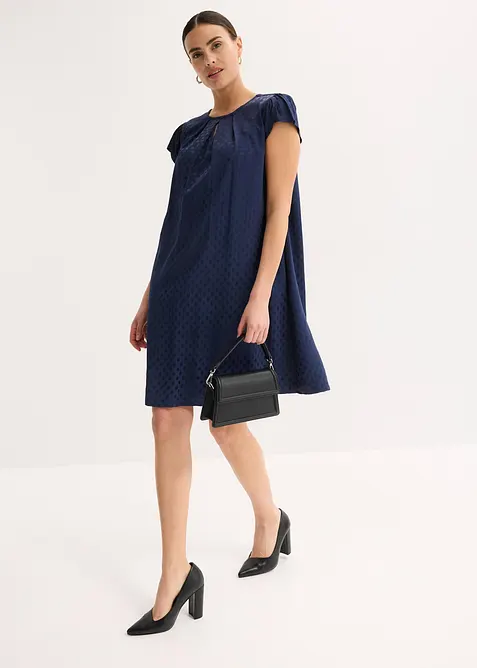 Žakárové šaty s vloženými sklady, bonprix