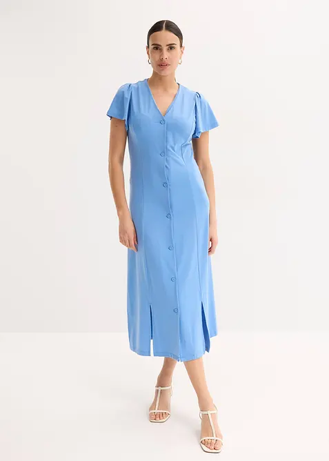 Úpletové šaty s rozparkem, bonprix