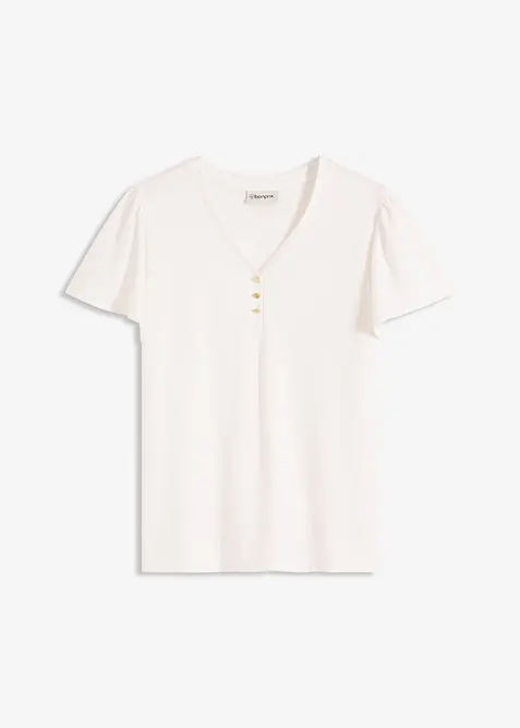 Tričko z visk&oacute;zy, s knofl&iacute;ky, bonprix