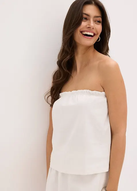 Halenkový top s podílem lnu, bonprix