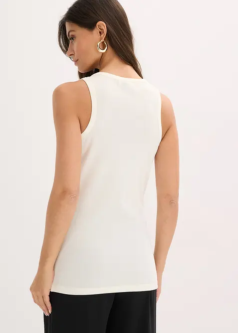 Žebrovan&yacute; top s tepanou ozdobnou sponou, bonprix