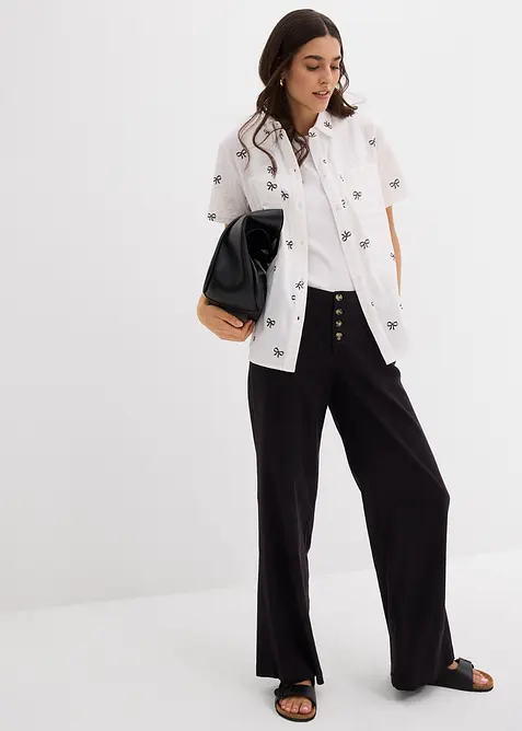 Mušelínová halenka s krátkým rukávem, bonprix