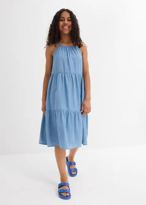 Džínové šaty ze splývavé bavlny, bonprix