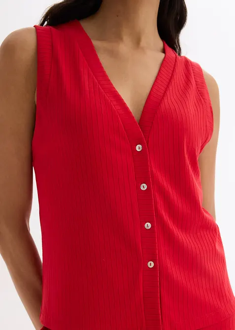 Žebrovan&aacute; vesta s pleten&yacute;m vzhledem, bonprix