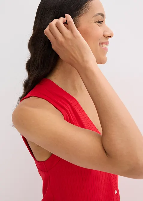 Žebrovan&aacute; vesta s pleten&yacute;m vzhledem, bonprix