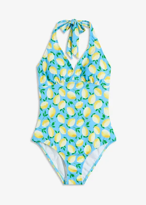 Stahovací jednodílné plavky s ramínkem kolem krku, s lehkým tvarujícím efektem, bonprix