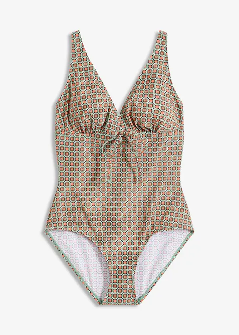 Stahovací jednodílné plavky s lehkým tvarujícím efektem, bonprix