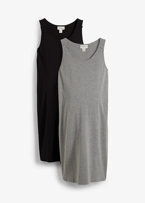 Těhotenské a kojicí šaty 2 v 1, z bavlněného žerzeje (2 ks v balení), bonprix