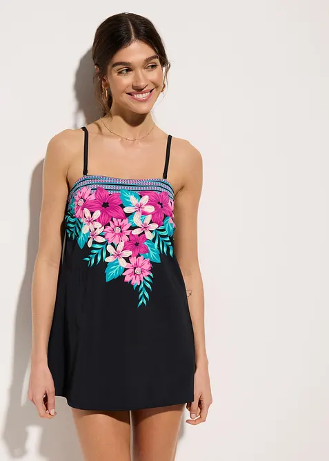 Stahovací koupací šaty, střední tvarující efekt, bonprix