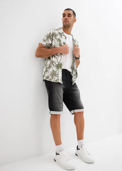 Bermudy z džínové teplákoviny, Relaxed Fit, bonprix