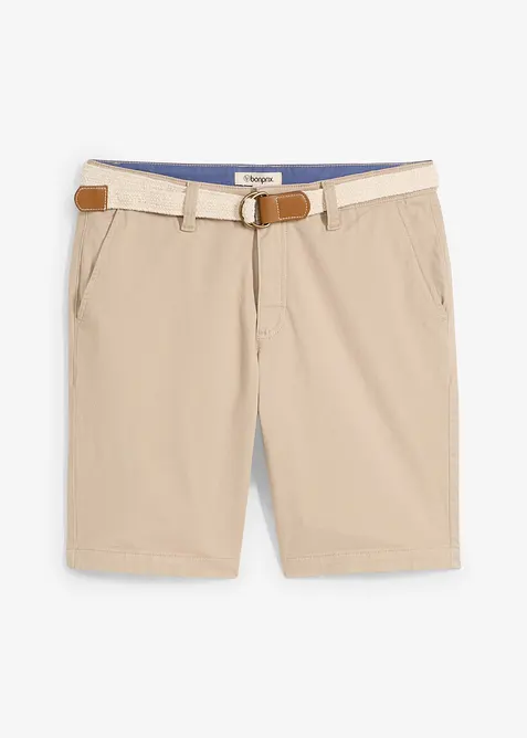 Strečové bermudy s páskem, Regular Fit, bonprix