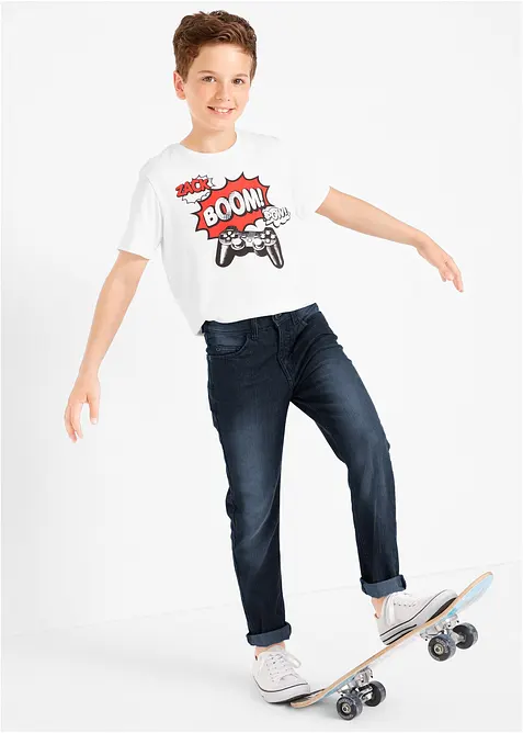 Strečové džíny Slim Fit, s nastavitelným pasem, Straight, bonprix