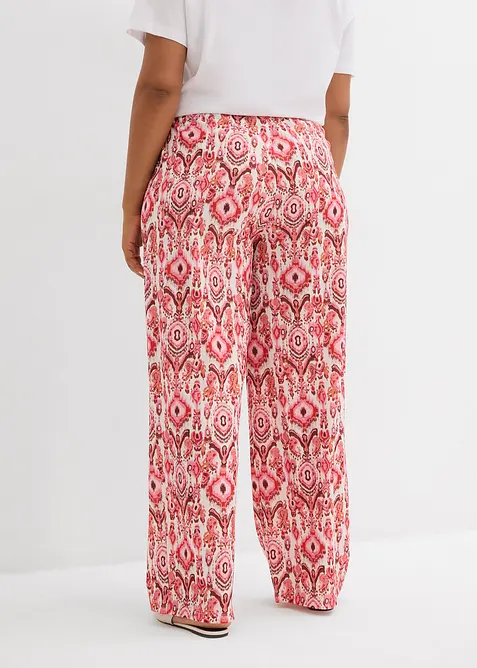 Kalhoty bez zap&iacute;n&aacute;n&iacute;, ze strukturovan&eacute;ho krepu, bonprix