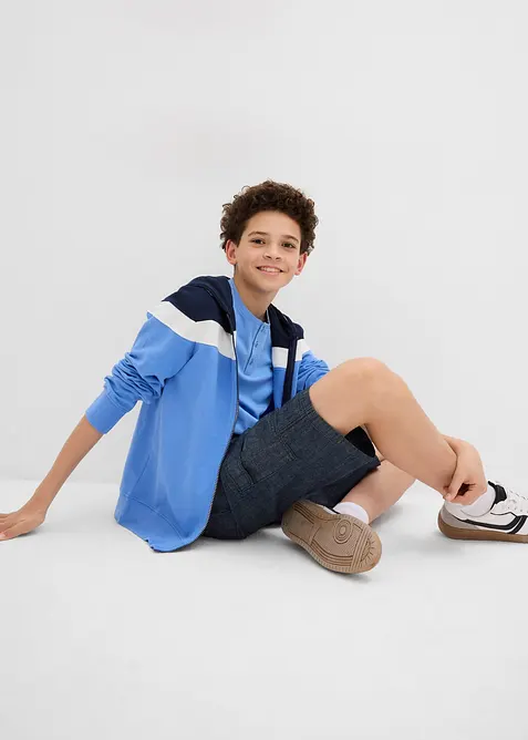 Dlouhé cargo šortky z kambriku, Regular Fit, bonprix