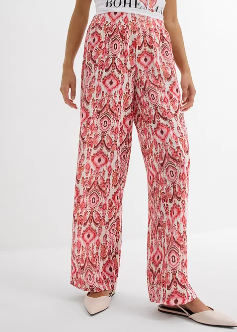 Kalhoty bez zapínání, ze strukturovaného krepu, bonprix