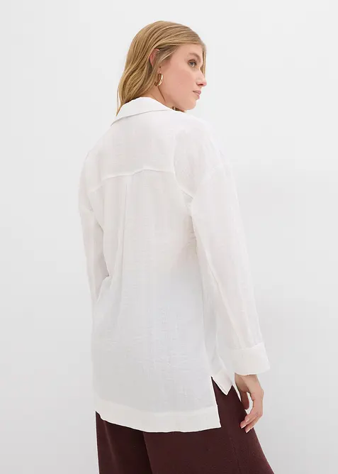 Košilová halenka ze splývavé viskózové směsi, bonprix