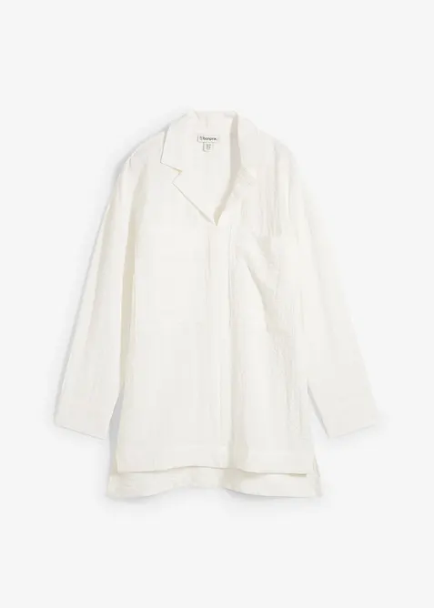 Košilová halenka ze splývavé viskózové směsi, bonprix