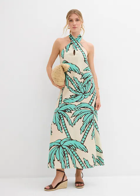 Šaty v áčkové linii, s ramínkem kolem krku, bonprix