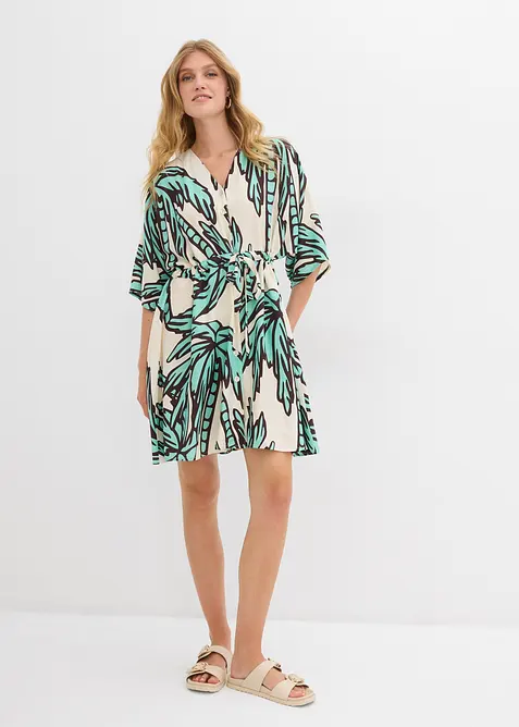 Minišaty s kimonovými rukávy, ze splývavé viskózy, bonprix