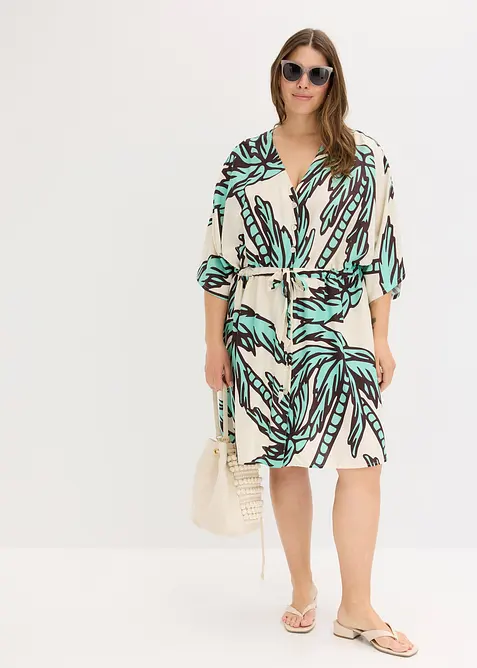 Minišaty s kimonovými rukávy, ze splývavé viskózy, bonprix