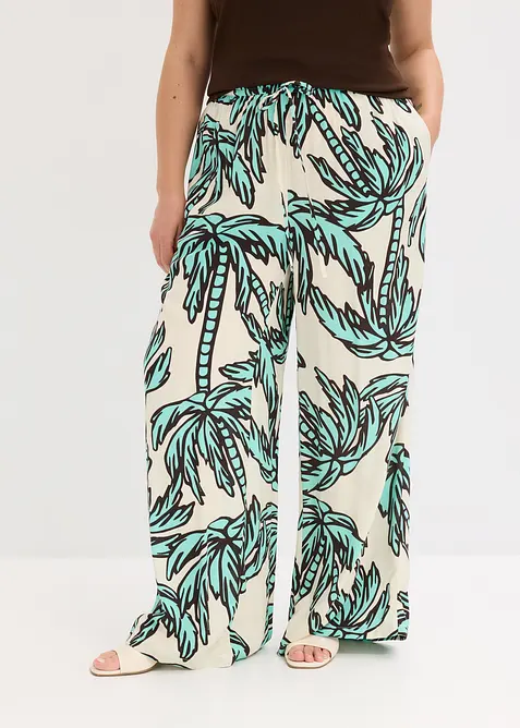 Kalhoty Marlene ze spl&yacute;vav&eacute; visk&oacute;zy, bonprix