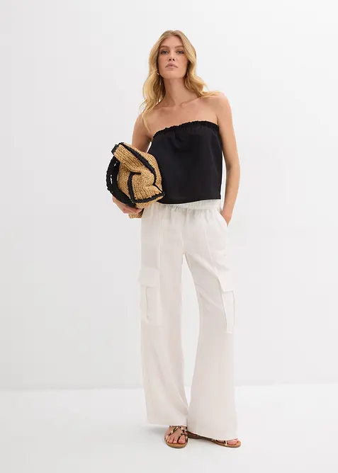 Cargo kalhoty ze splývavé směsi s lyocellem, bonprix