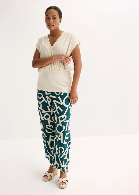 Zavinovací tričko ze splývavé směsi s viskózou, bonprix