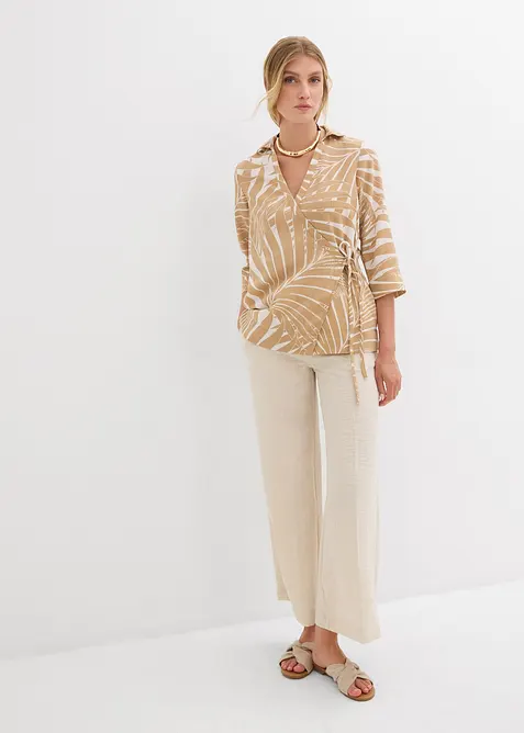 Kimonová halenka se vzhledem lnu, bonprix