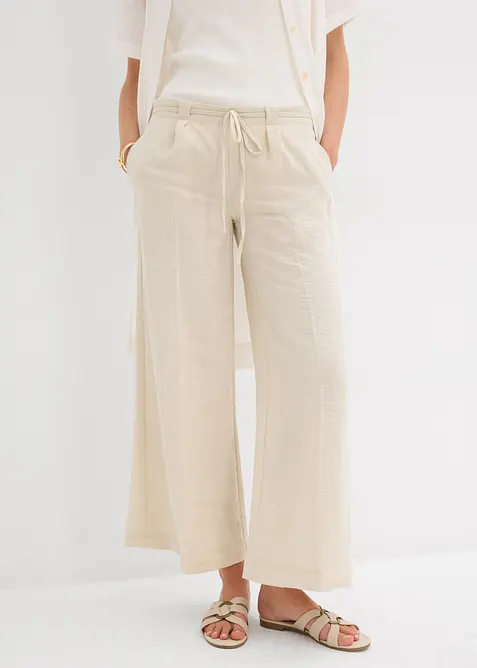 Culotte kalhoty ze splývavé viskózové směsi, bonprix