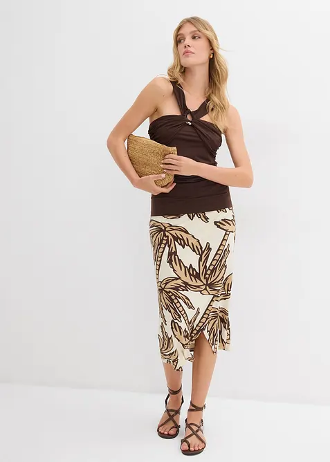 Top s ramínkem kolem krku a tepanou dekorativní sponou, bonprix