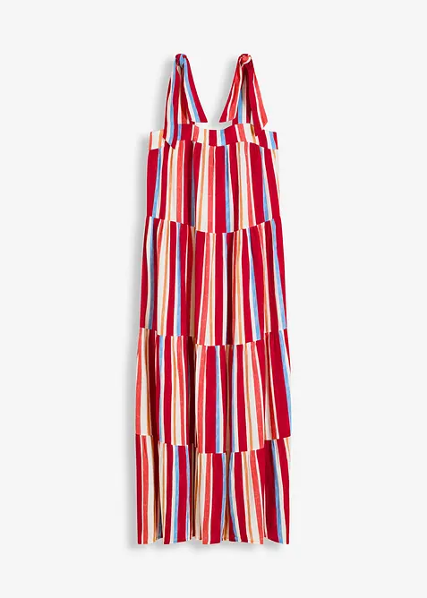 Proužkované šaty na ramínka, ze strukturované viskózy, bonprix