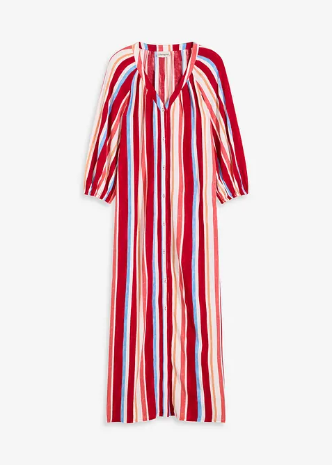 Pruhované kaftanové šaty ze strukturované viskózy, bonprix