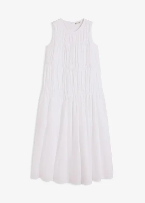 Dlouhé šaty s nařasením, z bavlny, bonprix