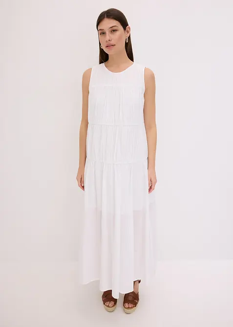 Dlouhé šaty s nařasením, z bavlny, bonprix