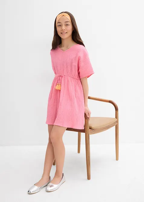 Kaftanové šaty ze strukturovaného mačkaného materiálu, bonprix