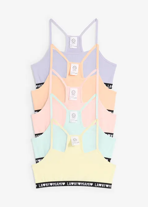 Podprsenkový top s měkkou organickou bavlnou (5 ks v balení), bonprix