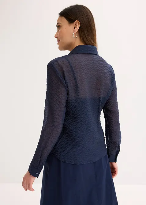 Transparentní halenka se strukturou, bonprix