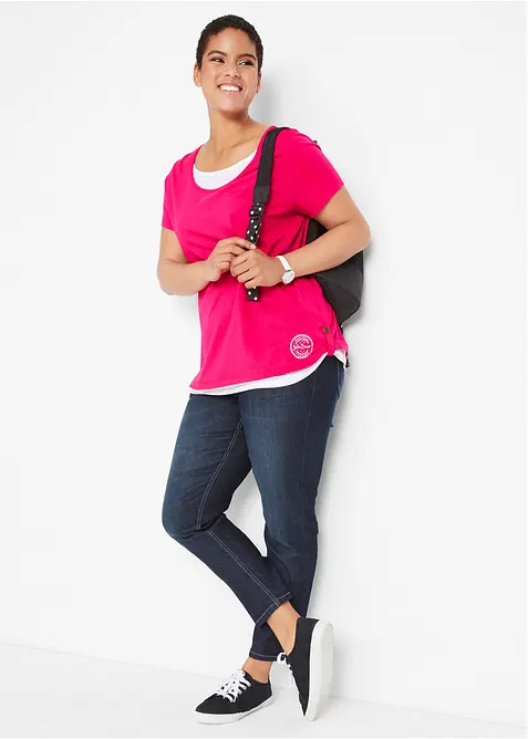 7/8 strečové džíny s rozparkem, bonprix