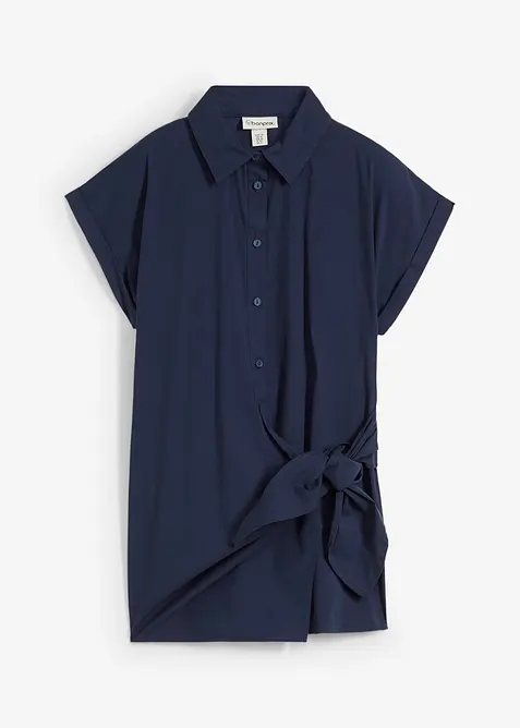 Halenka s krátkým rukávem a ozdobnou vázačkou, bonprix