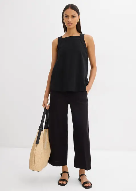 Culotte kalhoty s elastickým pasem, z viskózové směsi, bonprix