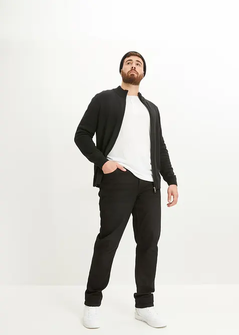 Rozepínací svetr se stojáčkem, s recyklovanou bavlnou, bonprix