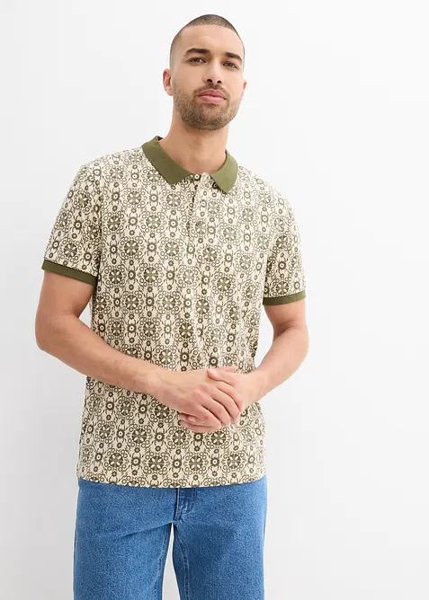 Triko polo s krátkým rukávem, z organické bavlny, bonprix