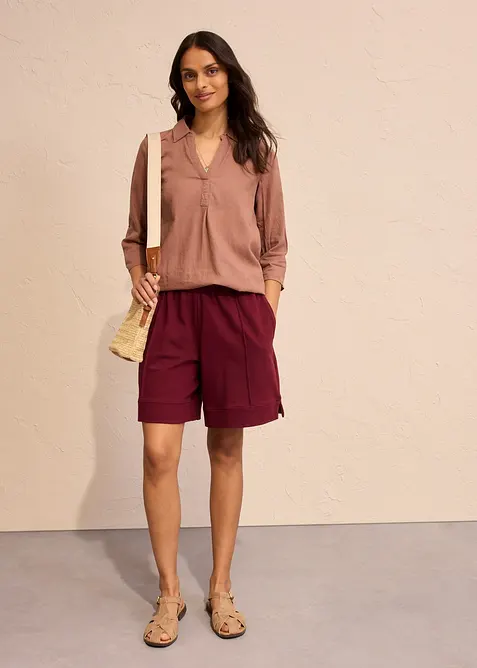 Teplákové šortky z bavlněné směsi, bonprix