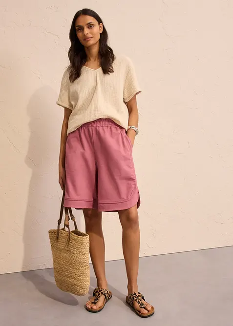 &Scaron;irok&eacute; &scaron;ortky z tepl&aacute;koviny z bavlněn&eacute; směsi, bonprix