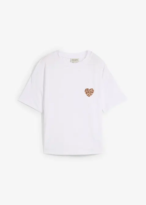 Zkrácené tričko s přepadajícími rameny, bonprix